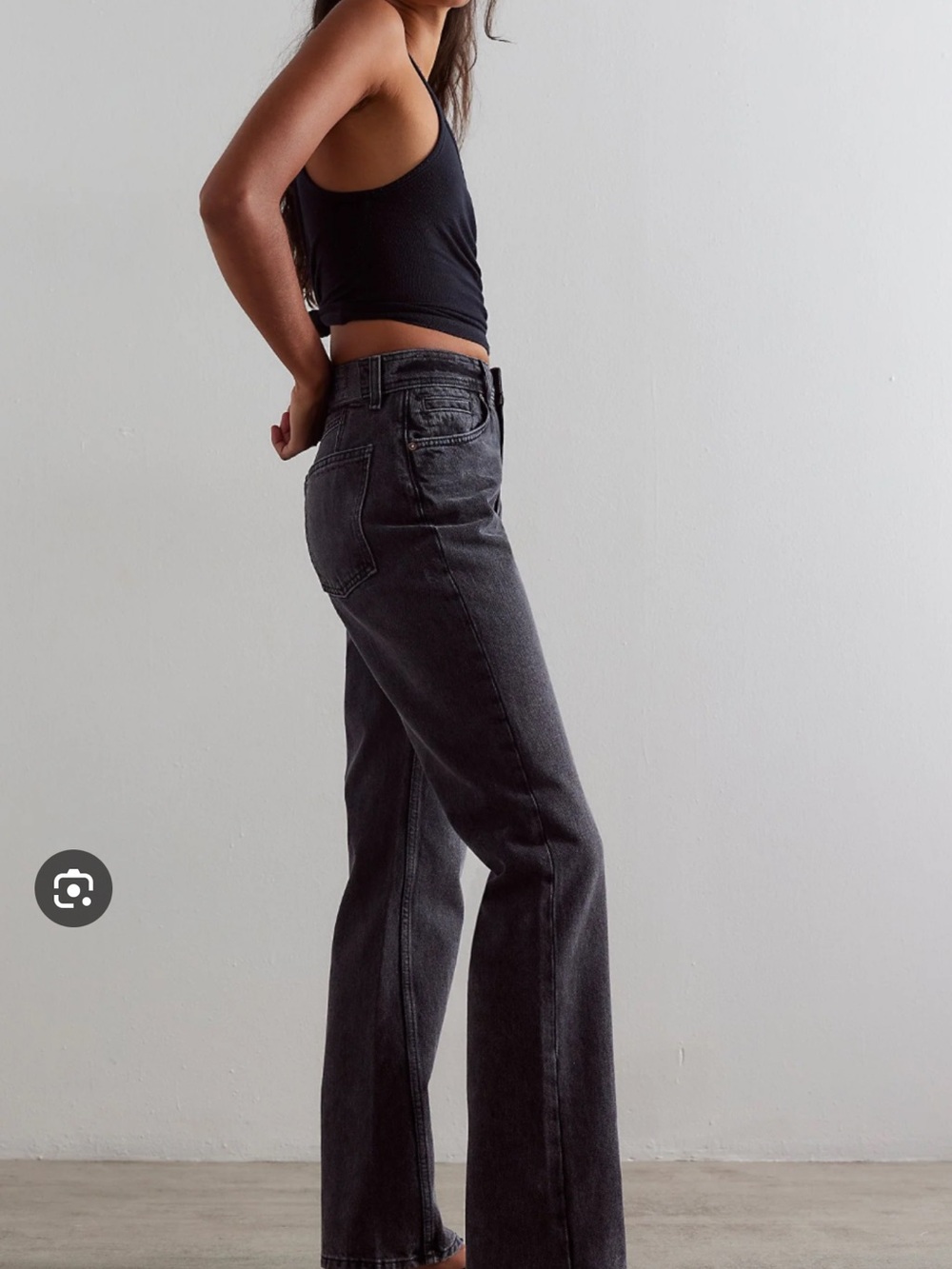 We The Free Black High-Rise Slim Straight Jeans